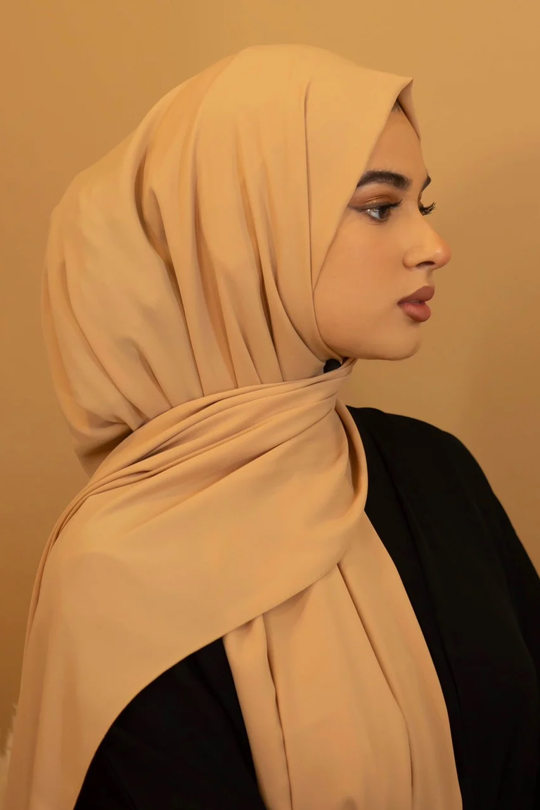 Premium Georgette Hijab - Light Camel