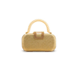 Golden Pearl Handle Party Purse